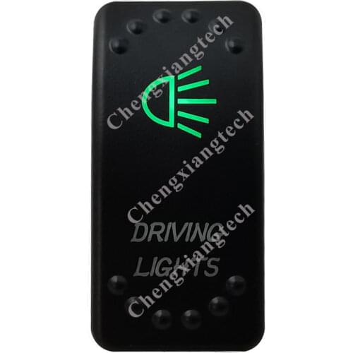 12V/24V Car Boat 3 Pins SPST ON/OFF Green & Blue Led Light Rocker Toggle Switch Driving Lights for Carling ARB Narva 4x4