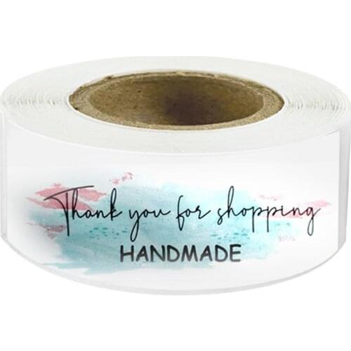 120 Pcs/Roll "Thank You for Shopping" Sticker for Supporting Your Business Package Decoration Labels Handmade Stationery Sticker