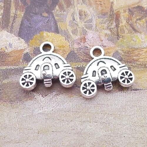 Newest 20Pcs 15*13mm Antique Silver Plated Alloy Minibus Charms Pretty Necklace Bracelet Charms For DIY Jewelry Making Wholesale