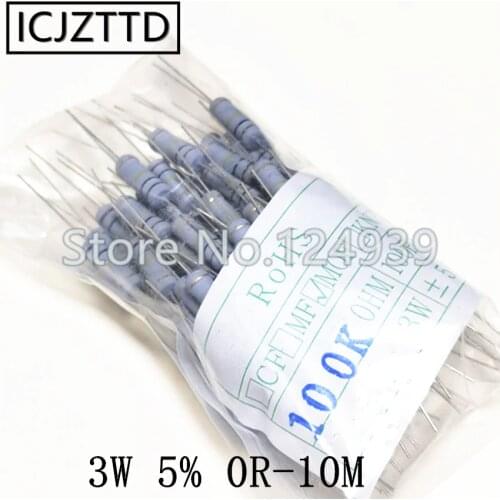 200pcs/bag 3w 5% 3W Carbon Film Resistor 5% 62R 68R 75R 82R 91R 100R 120R 150R 180R 200R 220R 240R 270R 330R 300R 360R 390R 430R