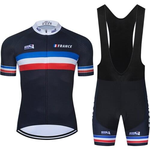 2021 Team France Pro cycling jersey 9D Gel bike pants suit men summer quick dry pro Bicycling shirts Maillot Culotte wear