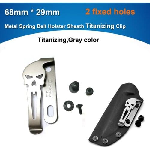5pcs/lot 29mm *68mm Excellent quality Metal Spring Belt Holster Sheath Titanizing Clip kydex holster clips