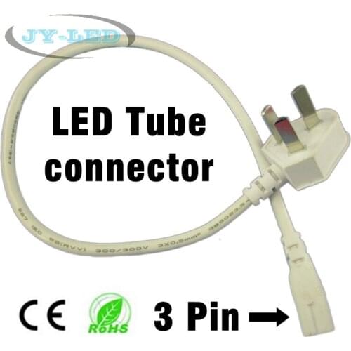 50cm Fluorescent Lamp Cable Connector 3 Pin Female with EU Plug For T5 T8 LED Tube Connecting