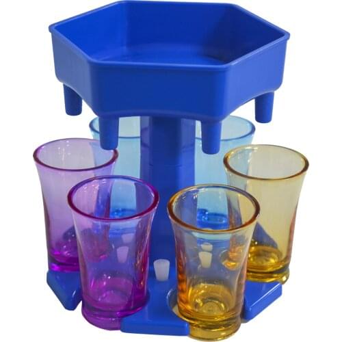 6-Shot Glass Dispenser Holder Wine Whisky Beer Dispenser Rack Bar Accessories Caddy Liquor Dispenser Party Games Drinking Tools