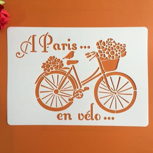 A4 29 * 21cm bicycle Mandala DIY Stencils Wall Painting Scrapbook Coloring Embossing Album Decorative Paper Card Template