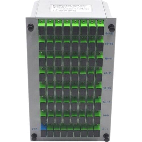 Free Ship 1*64 SC/APC Fiber Optic Splitter 1x64 Optical PLC Splitter Cassette Box Card Inserting Type Optical FTTH PLC Splitter