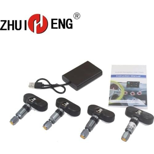 ZHUIHENG tIre pressure sensors Car TPMS pressure gauge USB Tire Pressure with 4 Internal Sensors for TPMS Android car radio