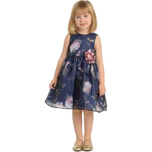 Yatheen Baby and Little Girls 12m-6x Sleeveless Floral A-Line Dress Kids Party Dresses