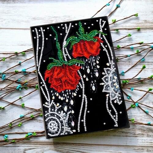 DIY Rose Special Shaped Diamond Painting Notebook Diary Book Pages A5 Notebook Embroidery Diamond Cross Stitch Note Book Gift