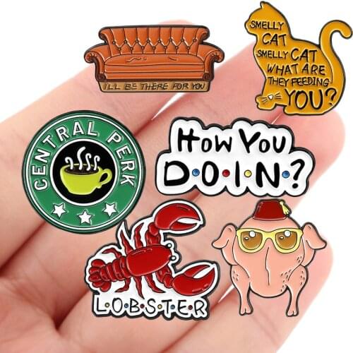 DZ1768 Friends TV Show Collection Enamel Lapel Pin Badge Pins Clothes Backpack Decoration Jewelry Accessories Gifts for Friend