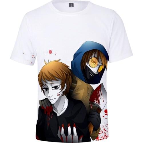 Popular creepypasta Tees Short Sleeves Suitable New Summer creepypasta 3D T shirt Men Women boy girl Comfotable t shirt pullover