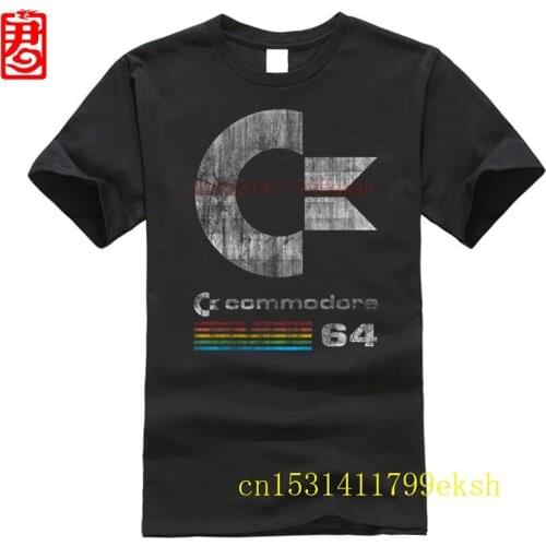 T-shirt uomo LOGO COMMODORE 64 ANTICHIZZATO home computer Vic 20 Fashion T shirt Hipster Cool Tops Men Short Sleeve Tee