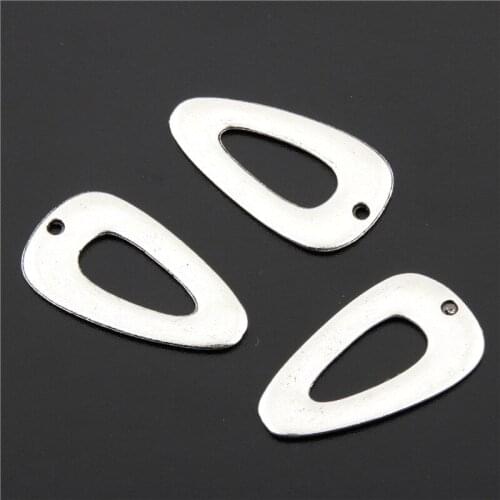 20pcs Silver Color Hollow Out Drop Water Geometry Charms For Diy Earring Bracelet Necklace Making A2645