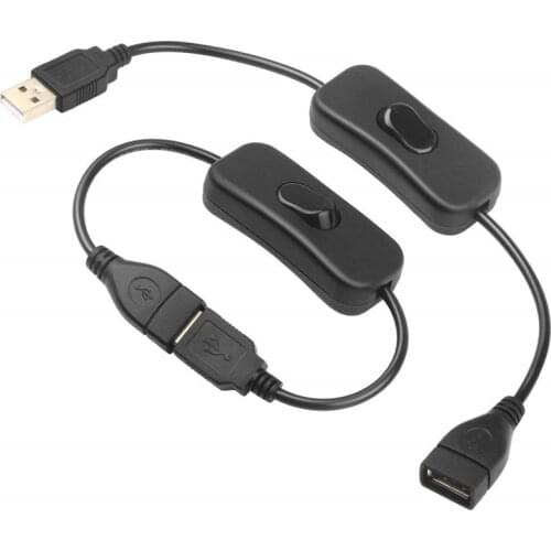 2.0 USB DC Power Cord with ON/OFF Switch Male and Female Extension Cable for Camera Driving Recorder Small LED Table Lamp Fan