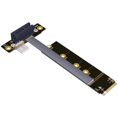 Graphics Card Extension Cable Adapter Riser M2 PCIe PCI-E 3.0 x1 x4 x16 M2 Ribbon Cable 25cm R41SR with Power Line for Mining