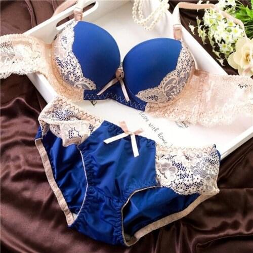 Fashion Lace Sexy Underwear Womens Gathered Steel Ring Underwear Set Sexy Underwear Seamless Bra Panty Set