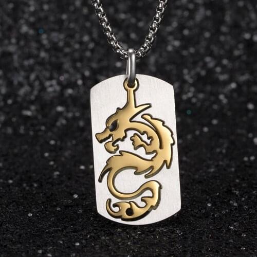Korean Fashion Free Shipping Myth Animal Domineering Cool Dragon Pendant Necklaces For Men Male Stainless Steel Mens Chains Gift