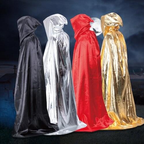 Halloween Party Costume Unisex Cosplay Cape Long Hooded Cloak Wizard Witch Medieval Cape Death Cape
