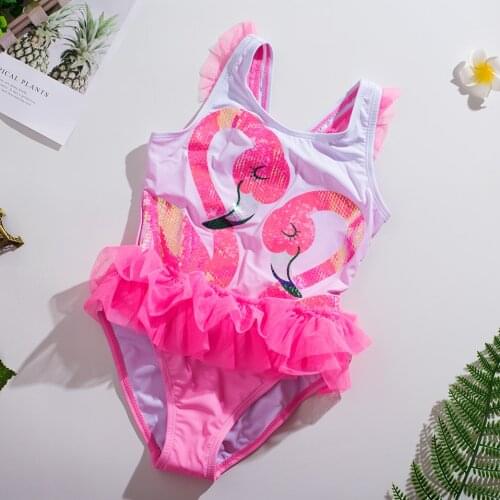 2021 New Flamingo Girls Swimwear 1~8Years Children Swimsuit One Piece Girls Swimsuit Kid girls Bathing suit Beach wear SW332