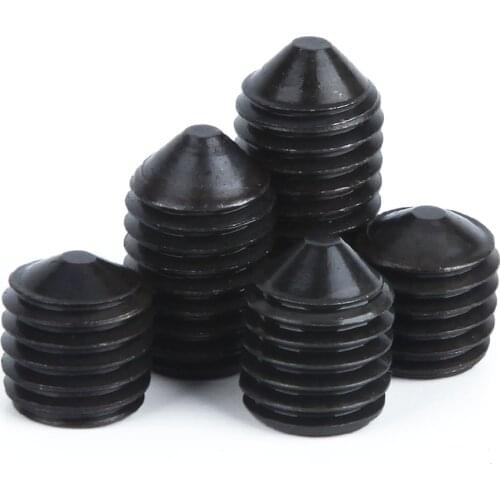 M2.5 M3 M4 M5 M6 Grade 12.9 Black Cone Point Grub Screws Hexagon Hex Socket Set Screws