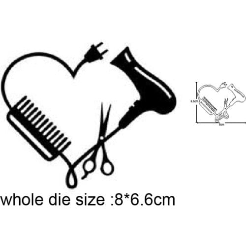 Metal Cutting Dies Hair Dryer Scissors Comb dies cuts DIY Scrapbooking dies Photo Craft dies Handmade Card Punch Art Cutter Dies