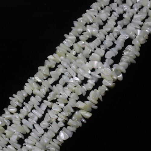 Mini. Order is $7! 4-11mm Natural White Shell Freeform Scrawled stone DIY Loose Beads 34"