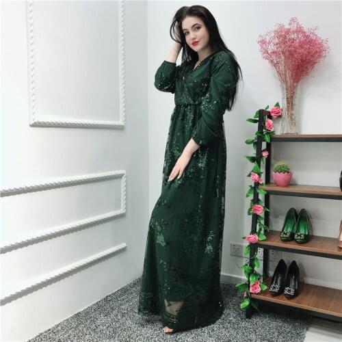 Donsignet Muslim Dress Lace Vestido Double-decker Dress Middle East Dubai Abaya Turkey Ramadan Muslim Fashion Robes Long Dress