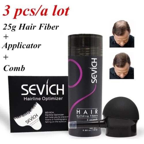Sevich 3pcs/lot 10 Colors Hair Building Fiber Set Hair Regrowth Powders Extension Thinning Keratin Fiber Hair Loss Product