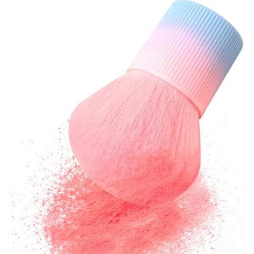 New round head large loose powder brush, single gradient color portable beauty tool, custom makeup and repair makeup brush
