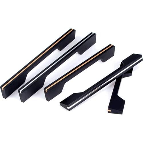 New Black Rose Gold Double Color Mosaic Cabinet Door Handle American Aluminum Alloy Furniture Handle Luxury Wardrobe Drawer Knob