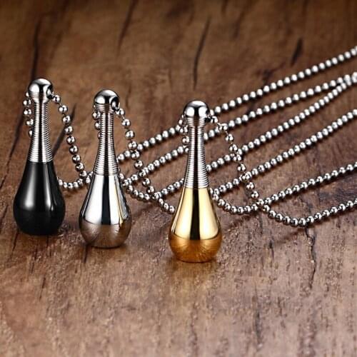 Supply Necklace Pendant Titanium Steel Material Personalized Perfume Bottle Pendant Openable Bead Chain Pendant Jewelry