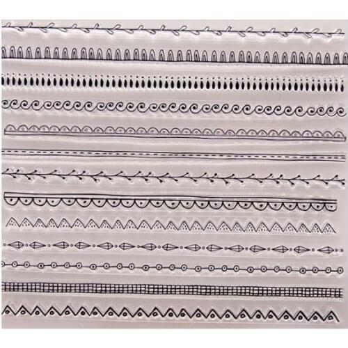 Lace Separated Line Frame Edge Transparent Clear Silicone Stamps for DIY Scrapbooking/Card Making/Kid Fun Decoration