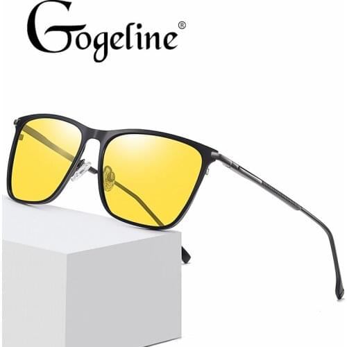 Luxury Brand Designer New Fashion Square Polarized Sunglasses Men Metal Frame Male SunGlasses Fishing Driving UV400 Night Vision