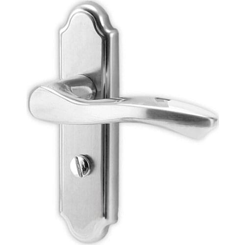 Modern Door lock Stainless Steel Satin Chrome Interior Room Handle Lock for Wooden Door