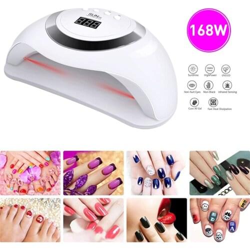 168W Nail Lamp LED Phototherapy Machine Quick-drying Phototherapy Machine Phototherapy Lamp Nails Dryer For Gel Varnish