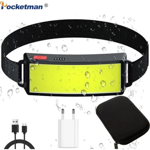 12000LM LED Headlamp COB Portable Waterproof LED Headlight With Built-in Battery Flashlight USB Rechargeable Head lamp Camping