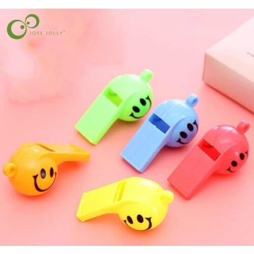 10pcs/lot Smiley Cheering Whistle Childrens Creative toy Glowing Cartoon Smile Whistle Party gift LYQ