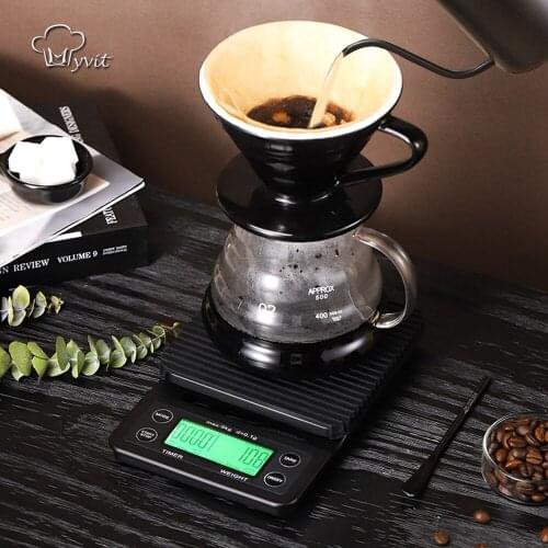 Kitchen Drip Coffee Scale with Timer 0.1g High Precision Electronic Scales Digital Household food Scale LCD Weight Balance