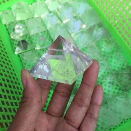 1 pcs hig quality 100% nice Natural clear quartz Crystal pyramid reiki Mineral Healing gemstone rock crystal pyramid wholesale