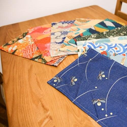 Japanese Ukiyo-e handmade blended Placemats Tea Ceremony Japanese Wind cloth art Bowl Mats Western Placemats Table Mats