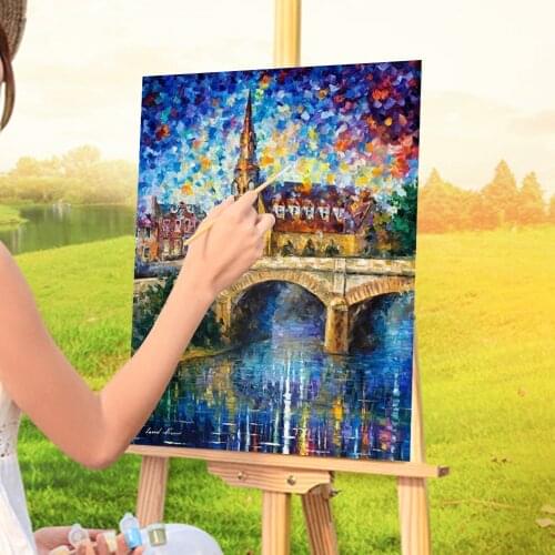 Castle By The River Paint By Numbers Complete Kit Oil Paints 50*70 Oil Painting Handmade Children Handiwork Wholesale Drawing