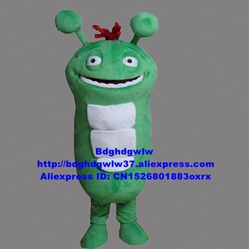 Green Bean Worm GiantWorm Kattapillar Budworm Stiff Silkworm Silworms Bug Mascot Costume Adult Large-scale Activities zx42