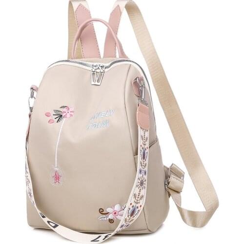 Women Fashion Embroidery Backpack Female Rucksack Oxford School Shoulder Bag For Teen Girls Casual Backpack Mochila