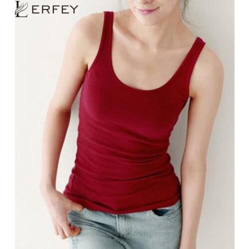 LERFEY Women Summer Tank Tops Women Sleeveless O Neck Loose T Shirt Ladies Vest Camisole Cotton Slim Tanks Clothings