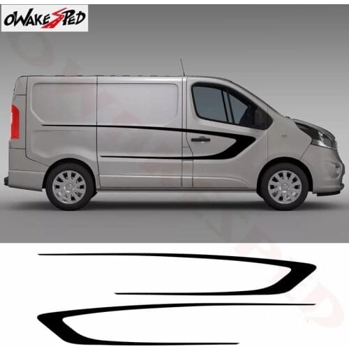 1set For Opel Vivaro 2015-2020 Car Body Decor Stickers DIY Vinyl Decals Auto Door Both Side Stripes Sport Styling Stickers
