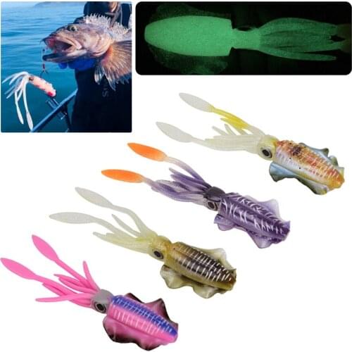 1 Piece PVC 15CM Fishing Soft Squid Lure 20g Luminous Octopus Bait for Sea Fishing Wobbler Bait