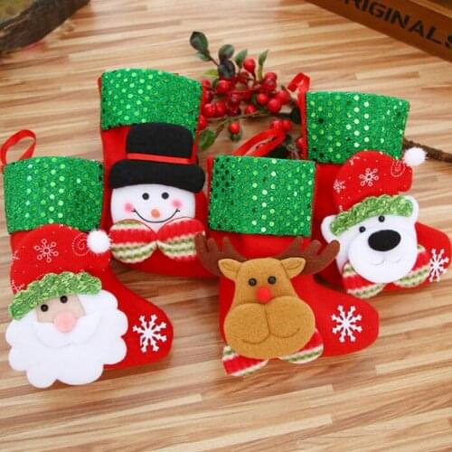 1pc Christmas tree ornaments Gift bag Christmas stocking Hotel family window decoration