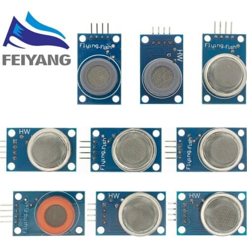 10PCS MQ-2 MQ-3 MQ-4 MQ-5 MQ-6 MQ-7 MQ-8 MQ-9 MQ-135 Detection Smoke methane liquefied Gas Sensor Module for Arduino Starter DIY