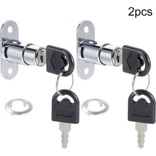 2Sets Cabinet Push Plunger Lock Cylinder Zinc Alloy Keyed Different Furniture Drawer Lock With Key Home Hardware Accessories