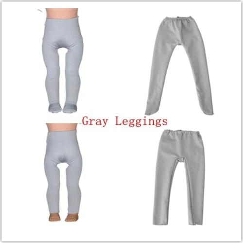 2 kinds Gray Leggings Tight Pants Fit 18 Inches American Doll Baby Doll Clothes Accessories Handmade Fashion Pants Clothes